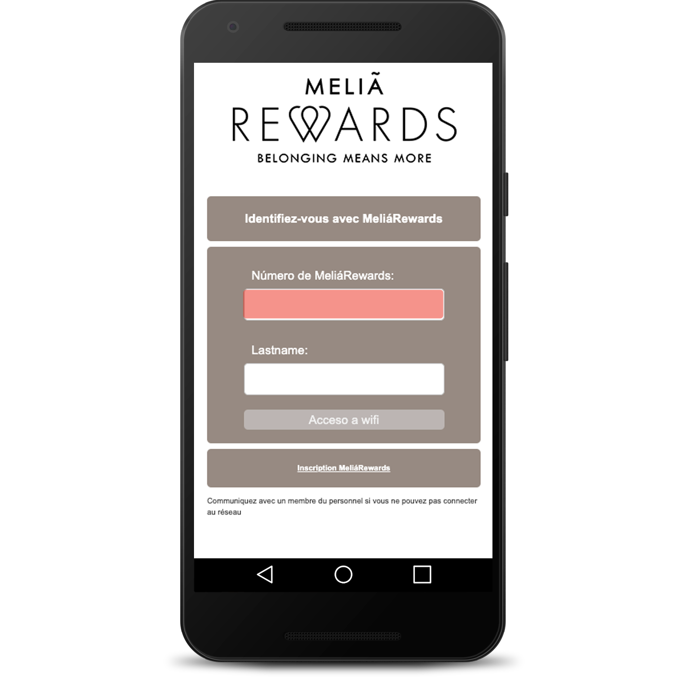 Accès par melia rewards