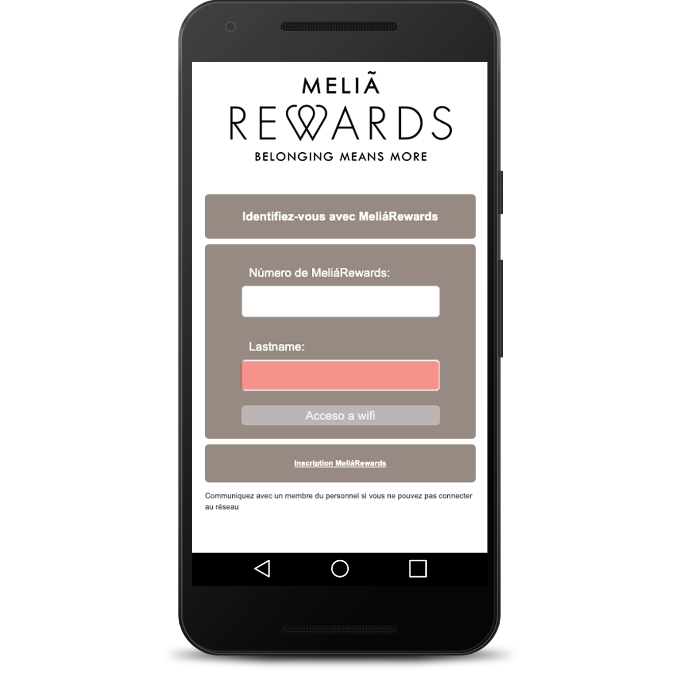 Accès par melia rewards