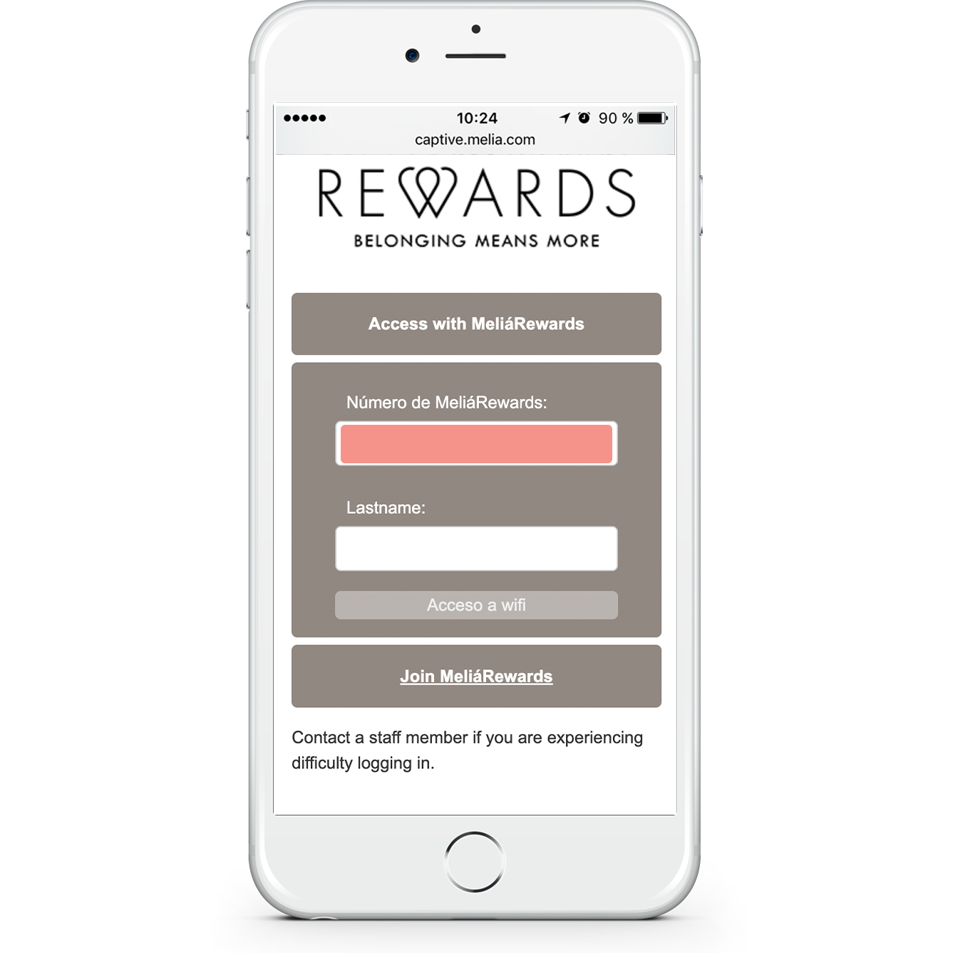Access via melia rewards